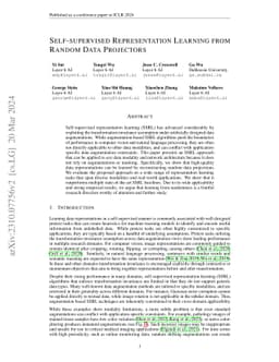 Self-supervised Representation Learning From Random Data Projectors