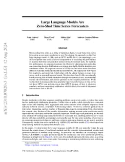 Large Language Models Are Zero-Shot Time Series Forecasters