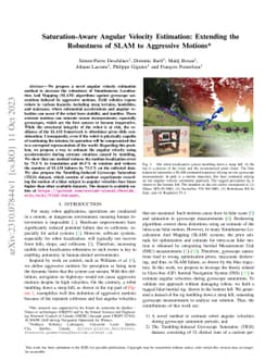 Saturation-Aware Angular Velocity Estimation: Extending the Robustness
  of SLAM to Aggressive Motions