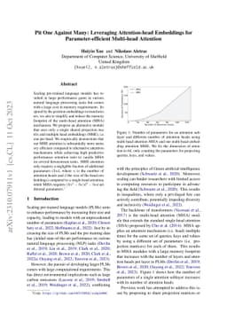 Pit One Against Many: Leveraging Attention-head Embeddings for
  Parameter-efficient Multi-head Attention
