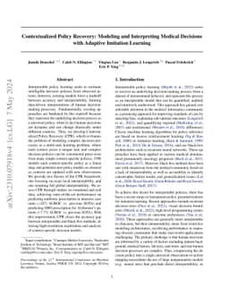 Contextualized Policy Recovery: Modeling and Interpreting Medical
  Decisions with Adaptive Imitation Learning