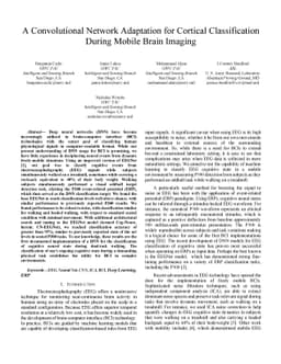 A Convolutional Network Adaptation for Cortical Classification During
  Mobile Brain Imaging
