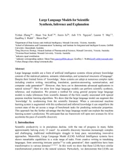 Large Language Models for Scientific Synthesis, Inference and
  Explanation