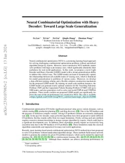 Neural Combinatorial Optimization with Heavy Decoder: Toward Large Scale
  Generalization