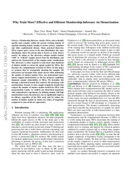 Why Train More? Effective and Efficient Membership Inference via
  Memorization