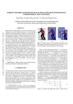 X-HRNet: Towards Lightweight Human Pose Estimation with Spatially
  Unidimensional Self-Attention