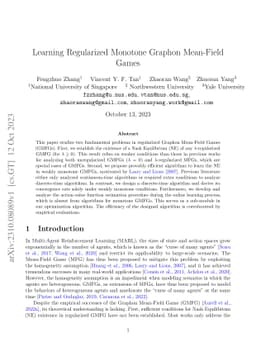 Learning Regularized Monotone Graphon Mean-Field Games