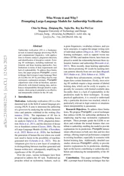 Who Wrote it and Why? Prompting Large-Language Models for Authorship
  Verification