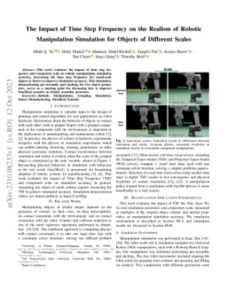 The Impact of Time Step Frequency on the Realism of Robotic Manipulation
  Simulation for Objects of Different Scales