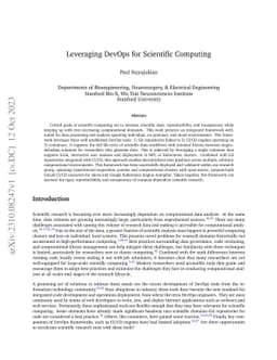 Leveraging DevOps for Scientific Computing