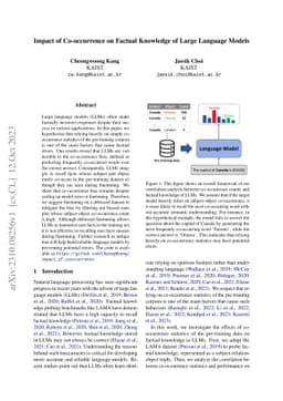 Impact of Co-occurrence on Factual Knowledge of Large Language Models