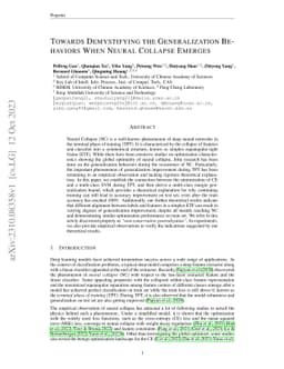 Towards Demystifying the Generalization Behaviors When Neural Collapse
  Emerges