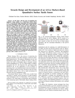 Towards Design and Development of an ArUco Markers-Based Quantitative
  Surface Tactile Sensor