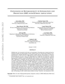 Extensions of Heterogeneity in Integration and Prediction (HIP) with R
  Shiny Application
