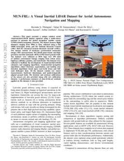 MUN-FRL: A Visual Inertial LiDAR Dataset for Aerial Autonomous
  Navigation and Mapping