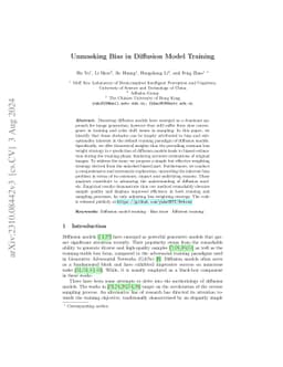 Debias the Training of Diffusion Models