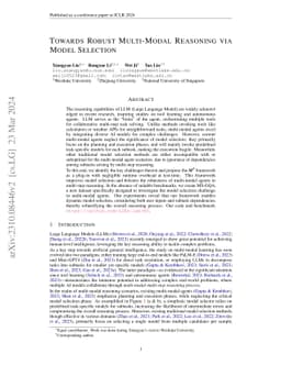 Towards Robust Multi-Modal Reasoning via Model Selection