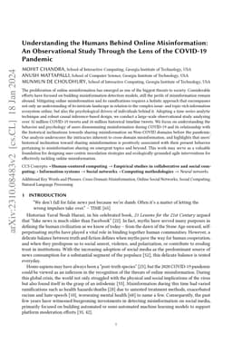 Understanding the Humans Behind Online Misinformation: An Observational
  Study Through the Lens of the COVID-19 Pandemic