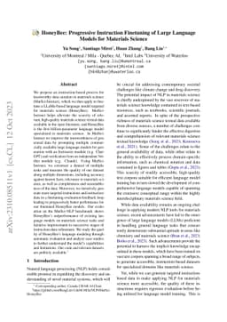 HoneyBee: Progressive Instruction Finetuning of Large Language Models
  for Materials Science