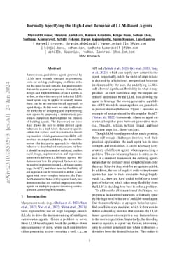 Formally Specifying the High-Level Behavior of LLM-Based Agents