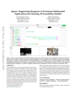 Jigsaw: Supporting Designers to Prototype Multimodal Applications by
  Chaining AI Foundation Models