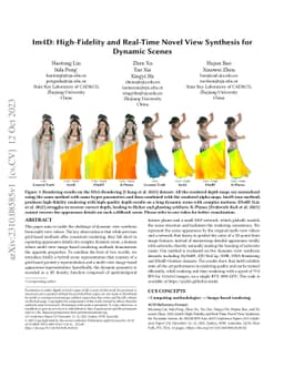 Im4D: High-Fidelity and Real-Time Novel View Synthesis for Dynamic
  Scenes