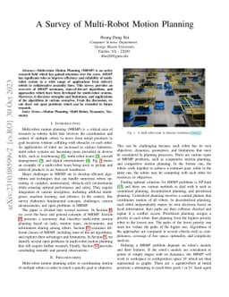 A Survey of Multi-Robot Motion Planning