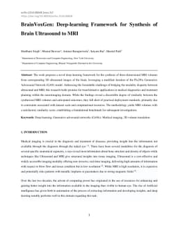 BrainVoxGen: Deep learning framework for synthesis of Ultrasound to MRI