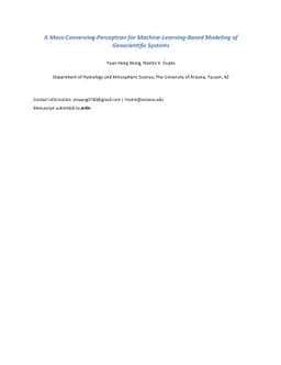 A Mass-Conserving-Perceptron for Machine Learning-Based Modeling of
  Geoscientific Systems