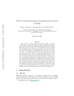 Time-vectorized numerical integration for systems of ODEs