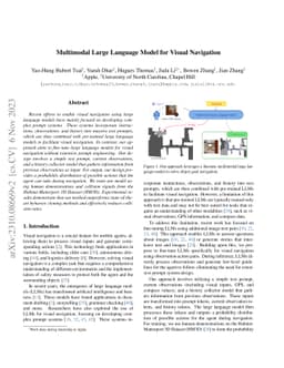 Multimodal Large Language Model for Visual Navigation