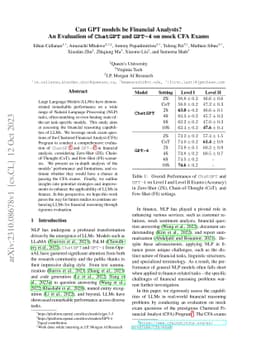 Can GPT models be Financial Analysts? An Evaluation of ChatGPT and GPT-4
  on mock CFA Exams