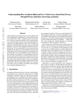 Understanding How to Inform Blind and Low-Vision Users about Data
  Privacy through Privacy Question Answering Assistants