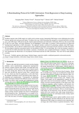 A Benchmarking Protocol for SAR Colorization: From Regression to Deep
  Learning Approaches