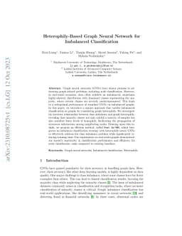 Heterophily-Based Graph Neural Network for Imbalanced Classification
