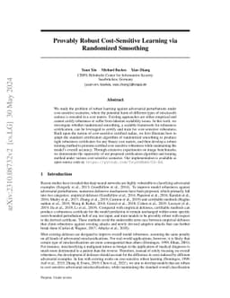 Provably Robust Cost-Sensitive Learning via Randomized Smoothing