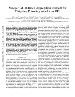 Voyager: MTD-Based Aggregation Protocol for Mitigating Poisoning Attacks
  on DFL