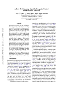 A Zero-Shot Language Agent for Computer Control with Structured
  Reflection