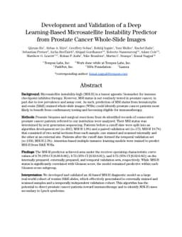 Development and Validation of a Deep Learning-Based Microsatellite
  Instability Predictor from Prostate Cancer Whole-Slide Images
