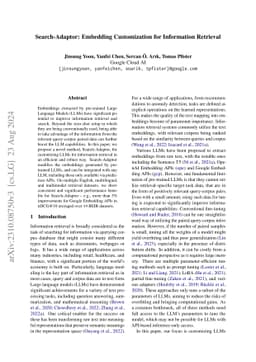 Search-Adaptor: Embedding Customization for Information Retrieval