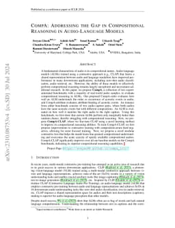 CompA: Addressing the Gap in Compositional Reasoning in Audio-Language
  Models