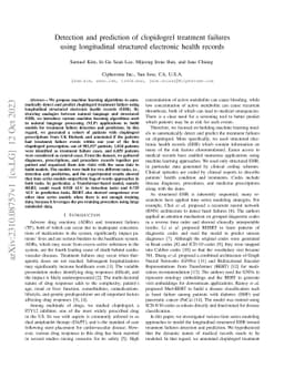 Detection and prediction of clopidogrel treatment failures using
  longitudinal structured electronic health records