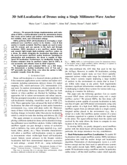 3D Self-Localization of Drones using a Single Millimeter-Wave Anchor