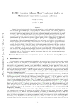 DDMT: Denoising Diffusion Mask Transformer Models for Multivariate Time
  Series Anomaly Detection