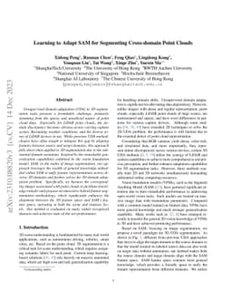 Learning to Adapt SAM for Segmenting Cross-domain Point Clouds