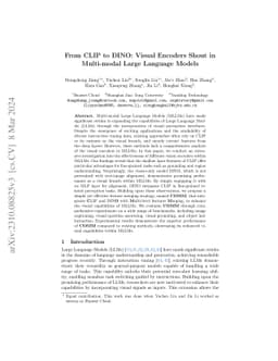 From CLIP to DINO: Visual Encoders Shout in Multi-modal Large Language
  Models