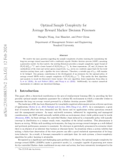 Optimal Sample Complexity for Average Reward Markov Decision Processes