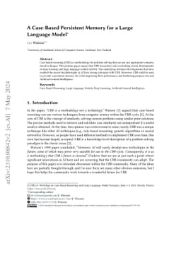 A Case-Based Persistent Memory for a Large Language Model