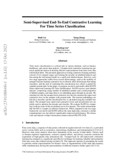 Semi-Supervised End-To-End Contrastive Learning For Time Series Classification
