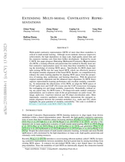 Extending Multi-modal Contrastive Representations
